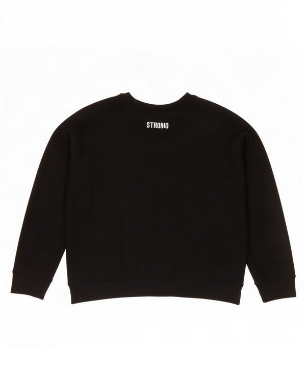 Zara Damen Trafaluc Graphic Sweatshirt Pullover UK 14 Mittelschwarze Baumwolle
