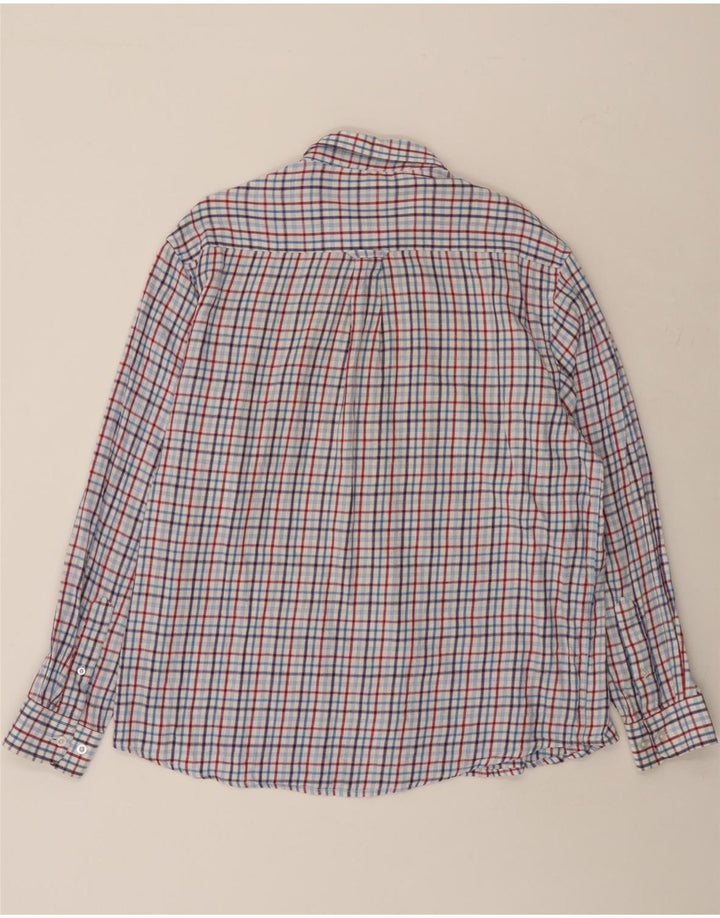 JAMES PRINGLE Herren-Flanellhemd, groß, blau kariert, Baumwolle