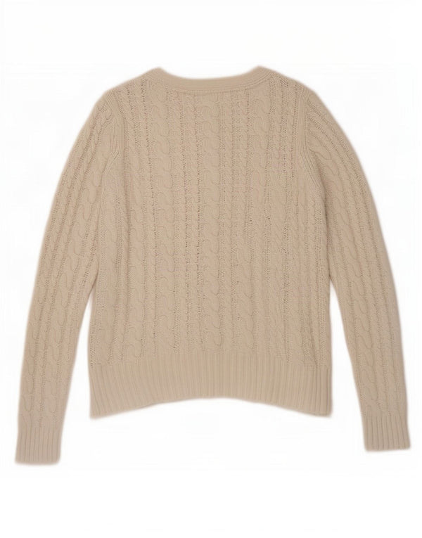 Zara Damen Crop Cardigan Pullover UK 10 Small Weiße Baumwolle