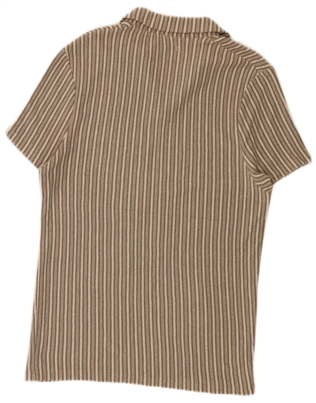 Zara Herren-Poloshirt, groß, beige gestreift