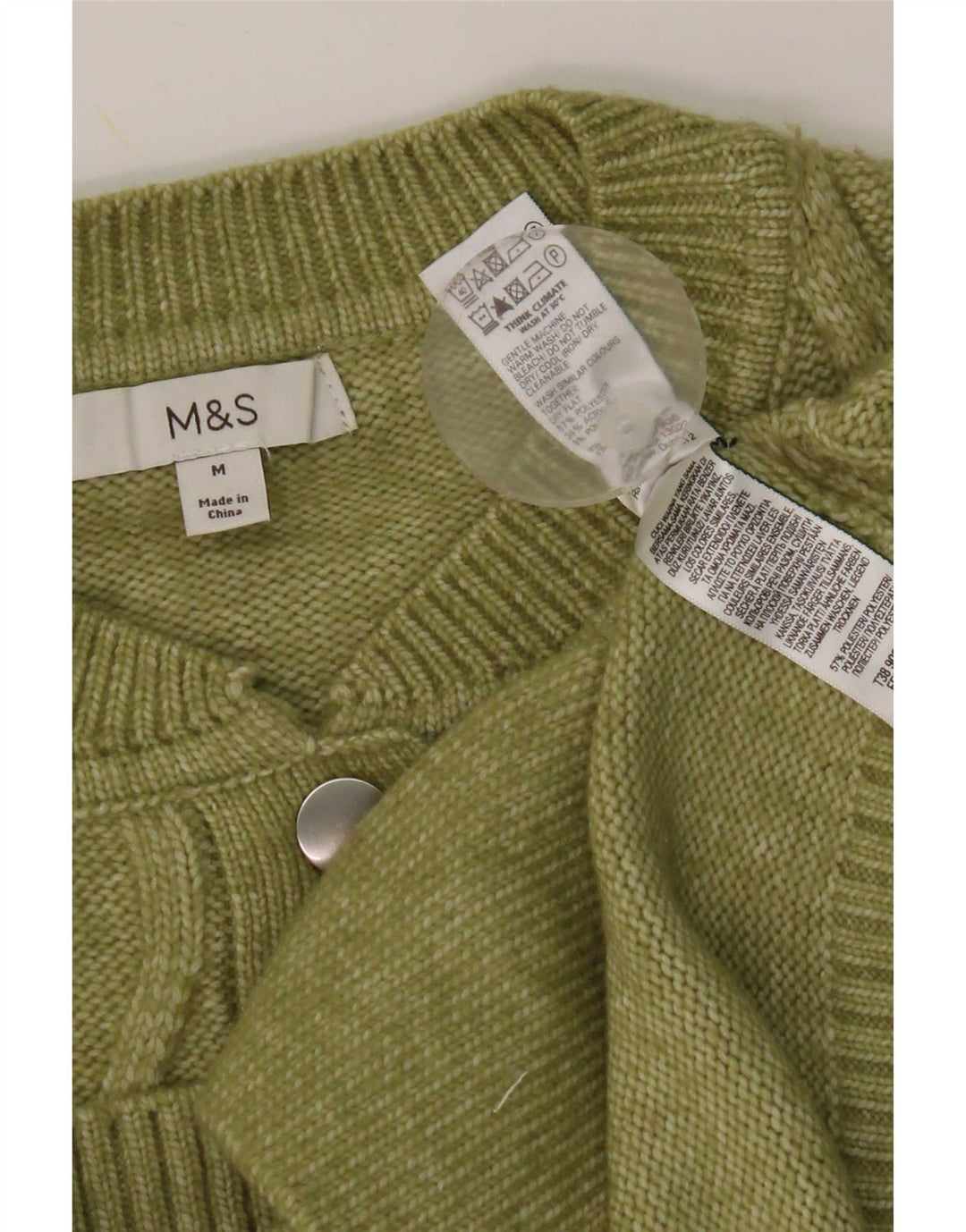 Marks & Spencer Damen-Cardigan-Pullover UK 14 Mittelgrünes Polyester