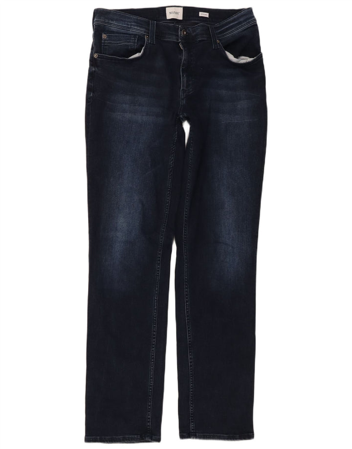 Mustang Herren Washington Slim Jeans W33 L34 Marineblaue Baumwolle