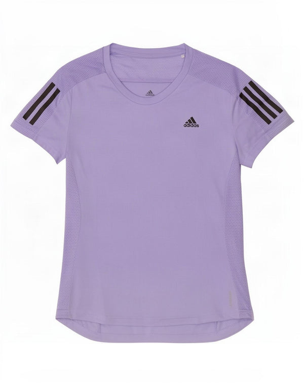 Adidas Damen Aeroready T-Shirt Top UK 12/14 Medium Lila Polyester