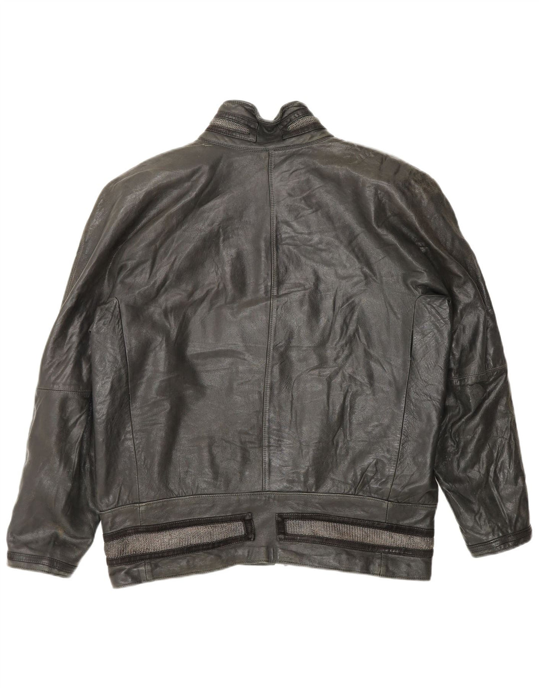 Gianni Versace Damen Lederjacke UK 18 XL Schwarzes Leder