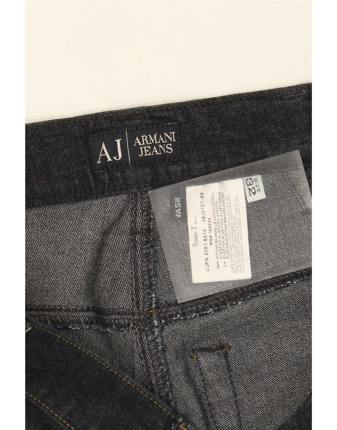 Armani Damen Straight Jeans W32 L34 Marineblaue Baumwolle