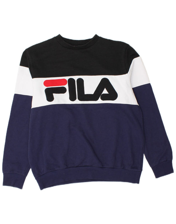 FILA Herren-Sweatshirt mit Grafik, groß, marineblau, Colourblock-Baumwolle