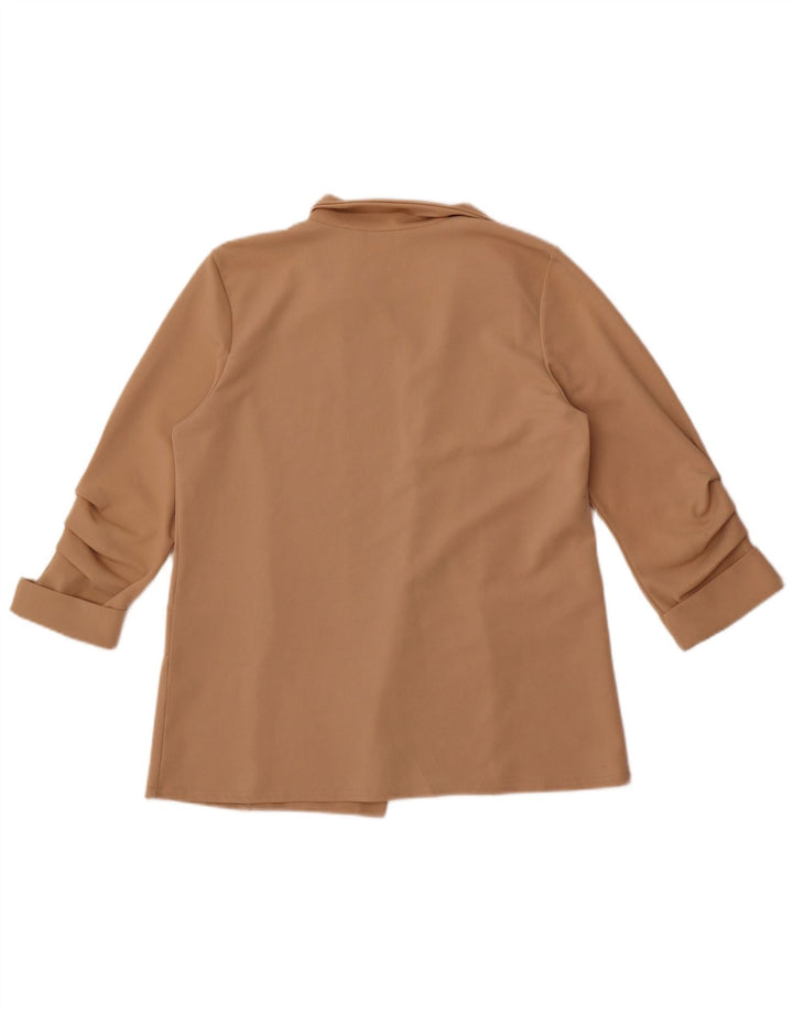 Quiz Damen-Blazer mit 3/4-Ärmeln, offen, UK 12, Mittelbeige, Polyester