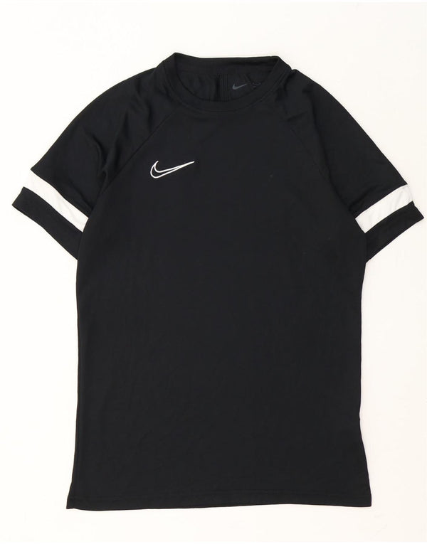 Nike Herren Dri Fit T-Shirt Top Mittelschwarzes Colourblock-Polyester