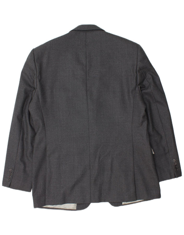 Aquascutum Herren-Blazer mit 2 Knöpfen, UK 46 3XL, graue Wolle