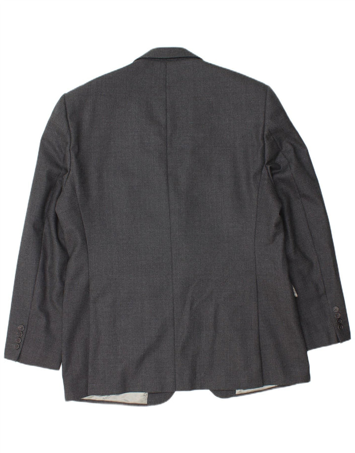 Aquascutum Herren-Blazer mit 2 Knöpfen, UK 46 3XL, graue Wolle