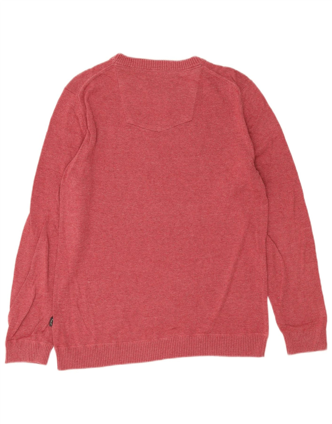 Fat Face Herren-Pullover mit Rundhalsausschnitt, mittelrote Baumwolle