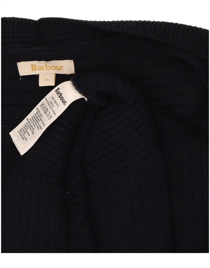 BARBOUR Womens Oversized Open Cardigan Sweater UK 14 Medium Navy Blue