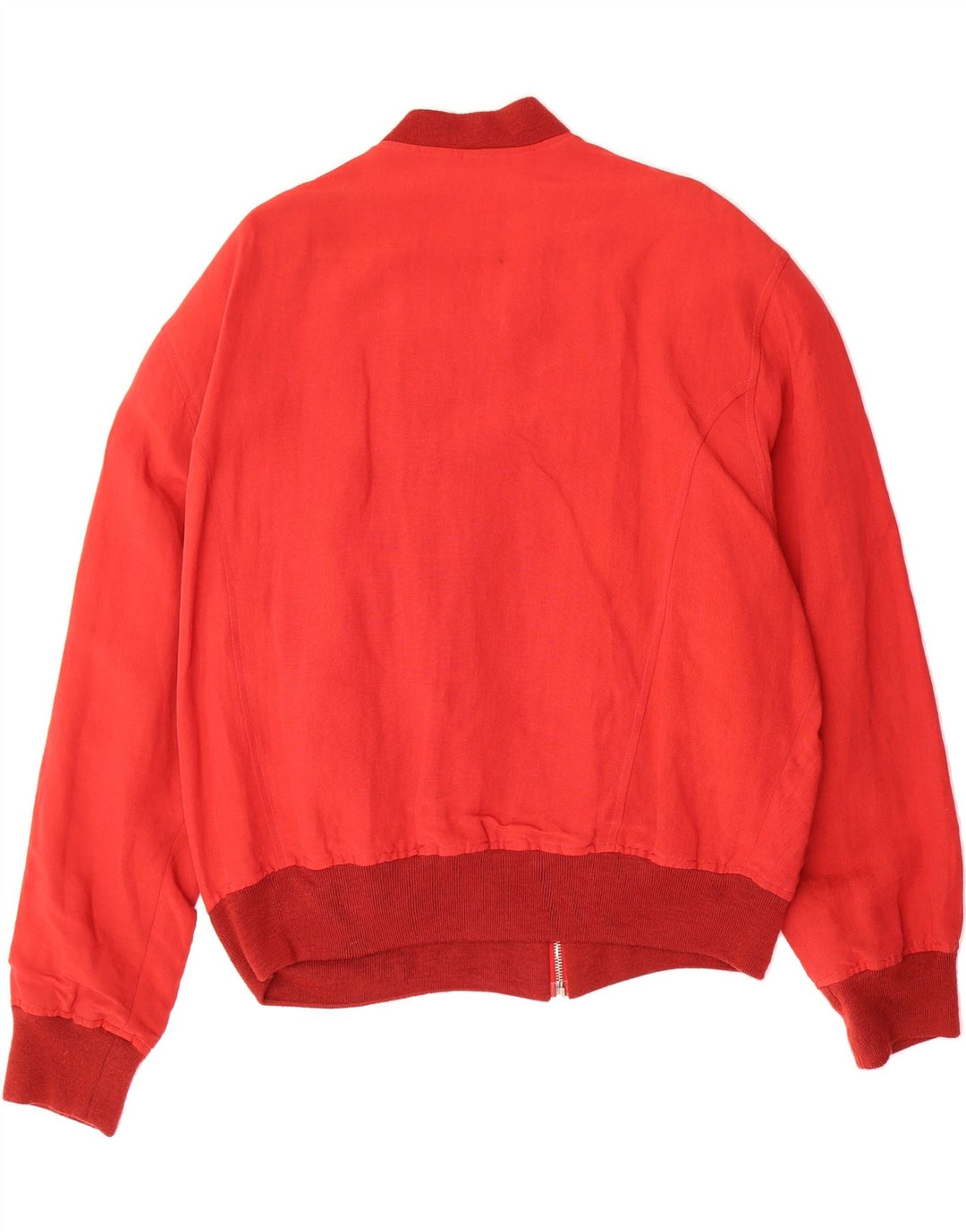 PHOENIX Mens Bomber Jacket UK 38 Medium Red Linen Vintage Phoenix and Second-Hand Phoenix from Messina Hembry 