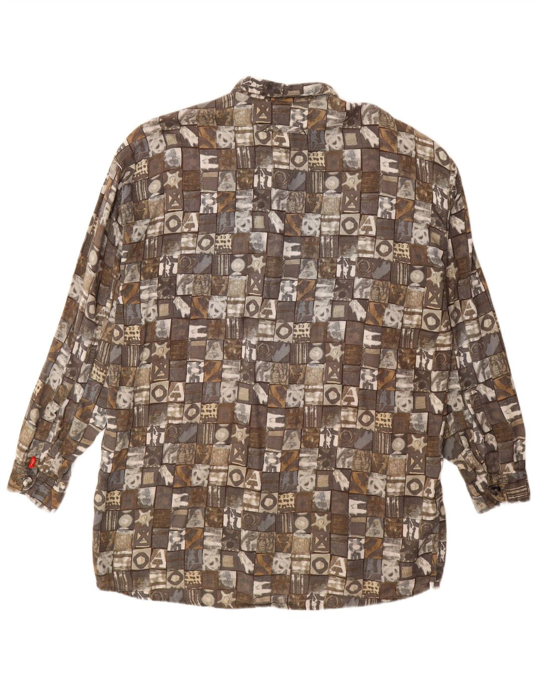 SIGNUM Herren Longshirt Large Grau Patchwork