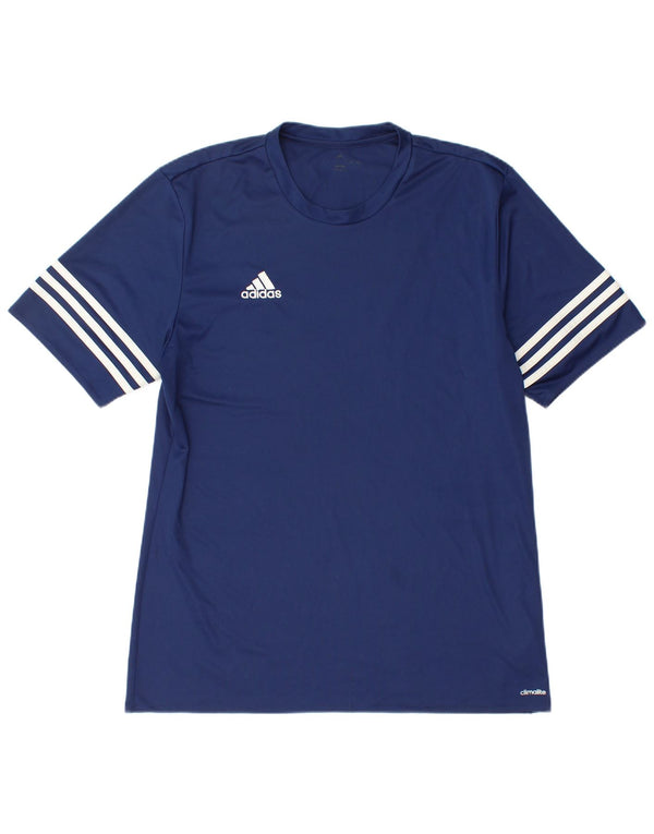 ADIDAS Herren Climalite T-Shirt Top Large Marineblau Polyester