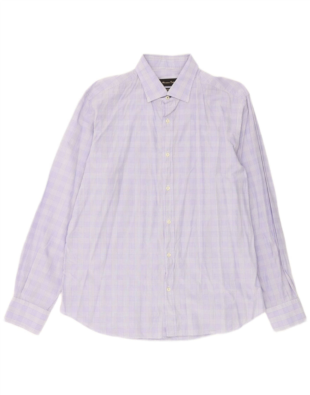 MASSIMO DUTTI Mens Slim Fit Shirt XL Blue Check Cotton