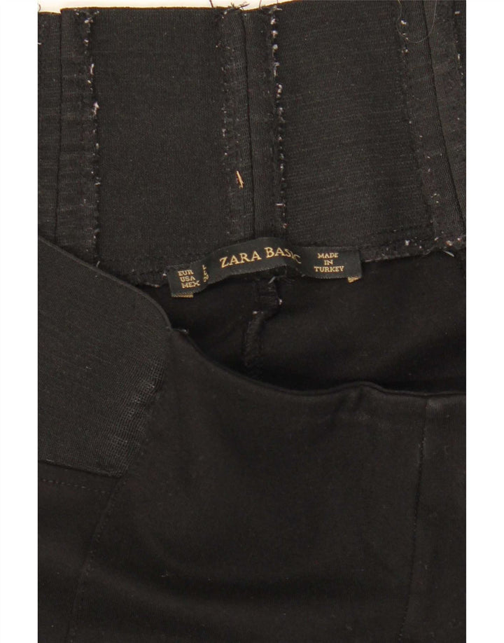 Zara Damen Crop Leggings UK 16 Large Schwarz