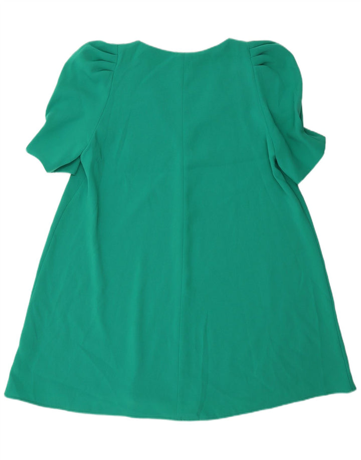 Zara Damen A-Linien-Kleid UK 16 Large Grün Polyester
