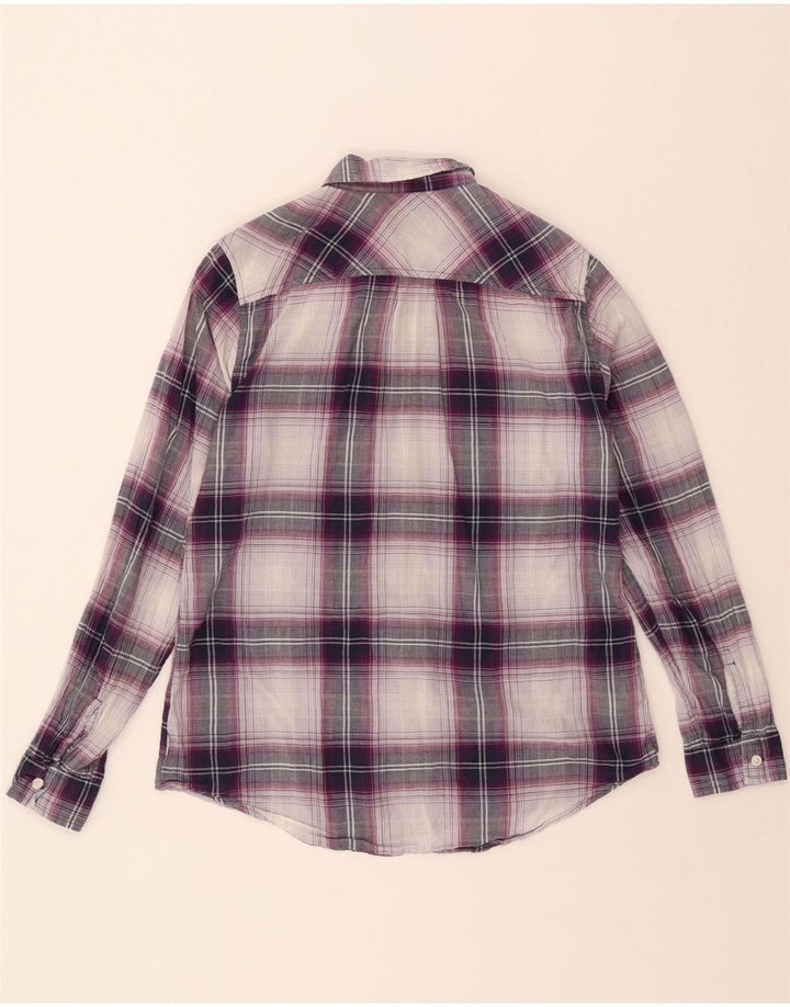 EDDIE BAUER Womens Shirt UK 14 Medium Purple Plaid Cotton Vintage Eddie Bauer and Second-Hand Eddie Bauer from Messina Hembry 
