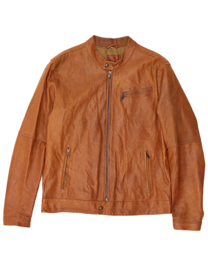 Bata Herren Lederjacke UK 38 Mittelbraun