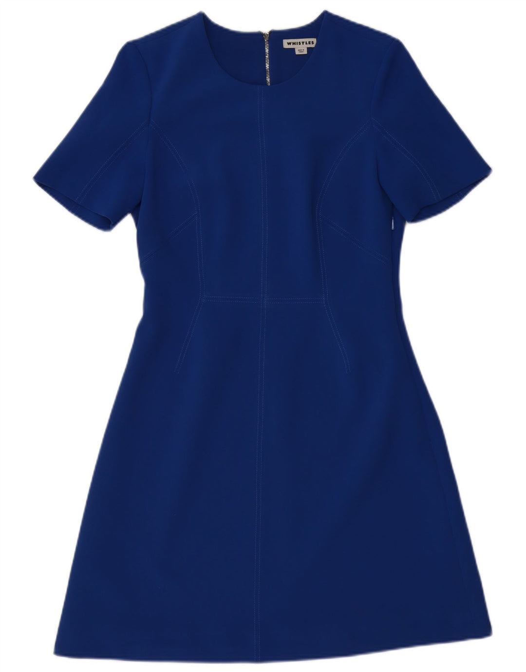 WHISTLE Damen A-Linien-Kleid UK 12 Mittelblaues Polyester