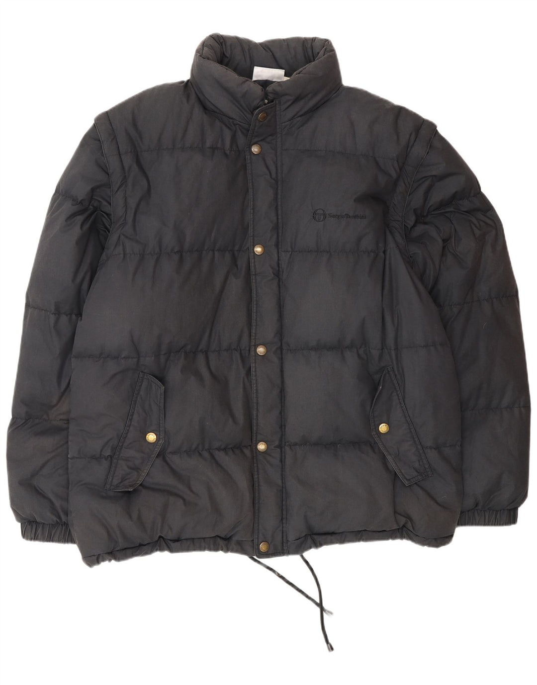 Sergio Tacchini Herren Wattierte Jacke UK 42 XL Marineblau Baumwolle