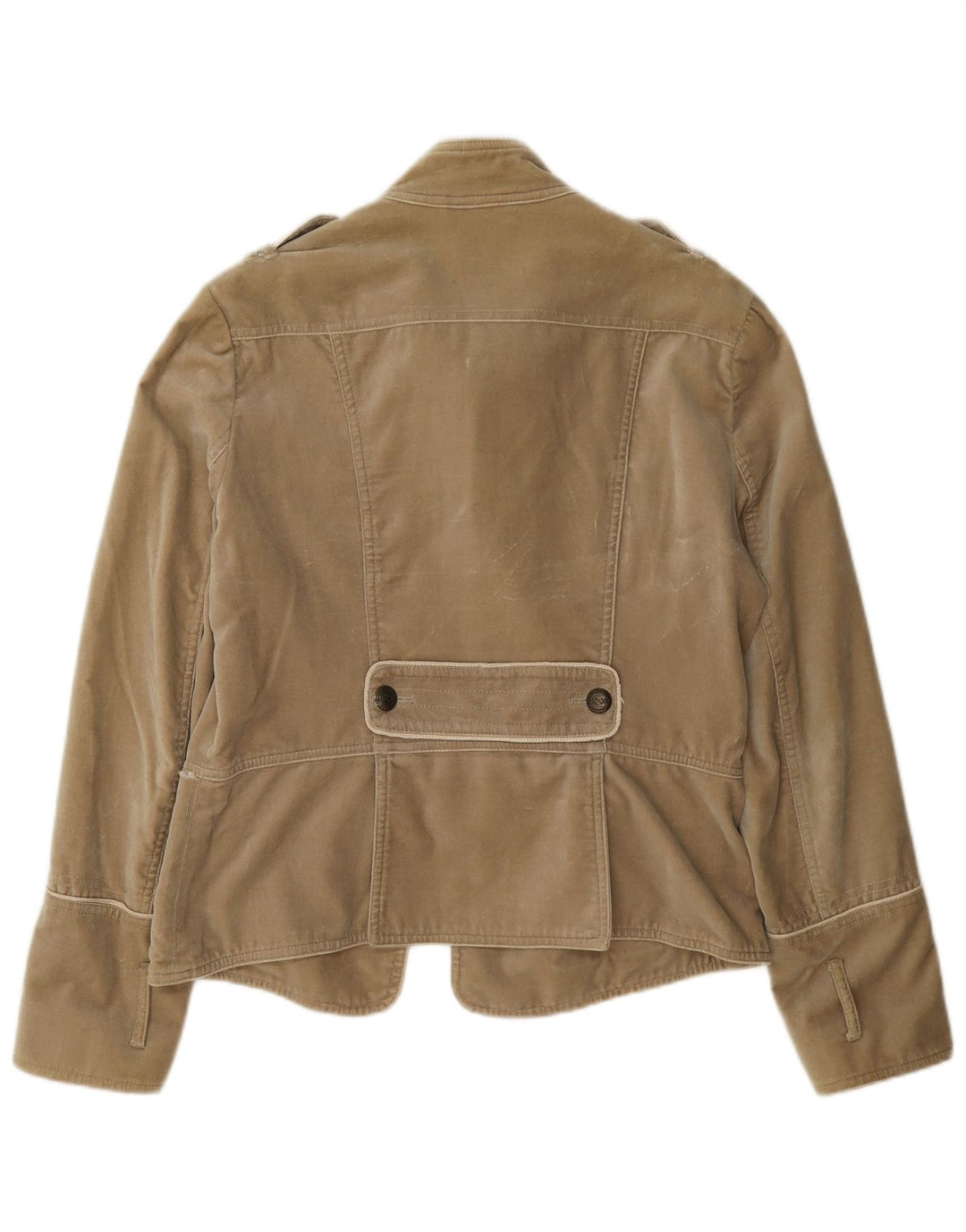 Massimo Dutti Damen Zweireihige Militär-Blazerjacke UK 18 XL Beige