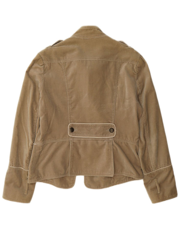 Massimo Dutti Damen Zweireihige Militär-Blazerjacke UK 18 XL Beige