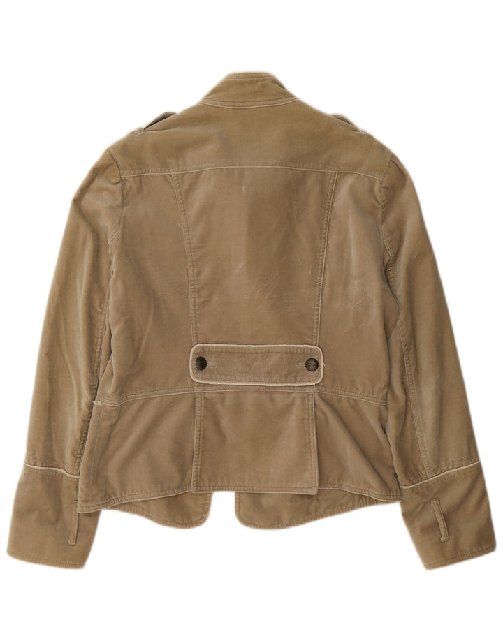 Massimo Dutti Damen Zweireihige Militär-Blazerjacke UK 18 XL Beige