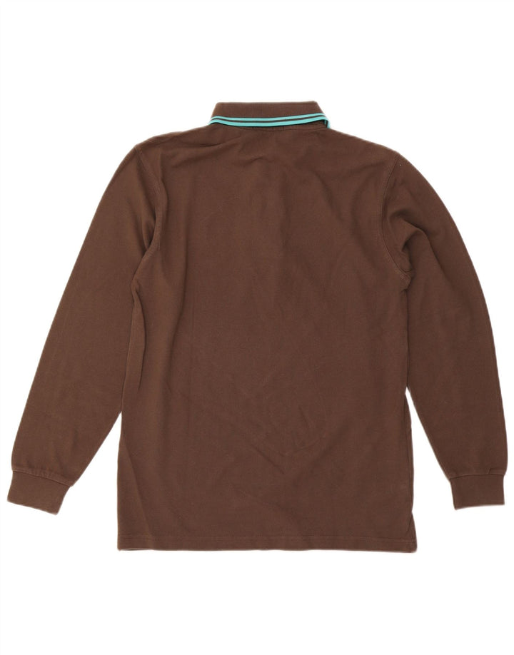 Fred Perry Herren-Langarm-Poloshirt, klein, braune Baumwolle