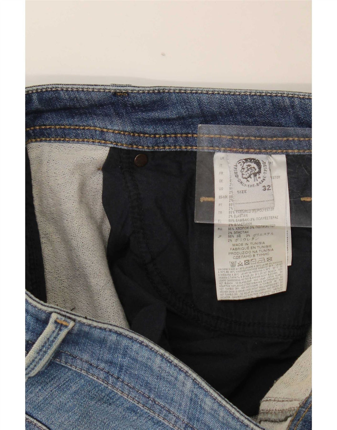 Diesel Herren Slim Jeans W32 L31 Blaue Baumwolle