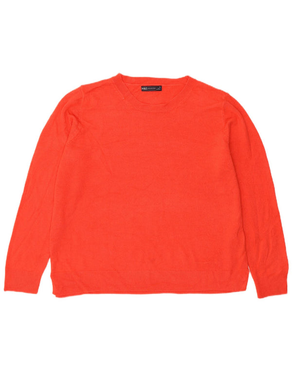 Marks & Spencer Damen Pullover mit Rundhalsausschnitt, UK 20 2XL, Orange, Acryl