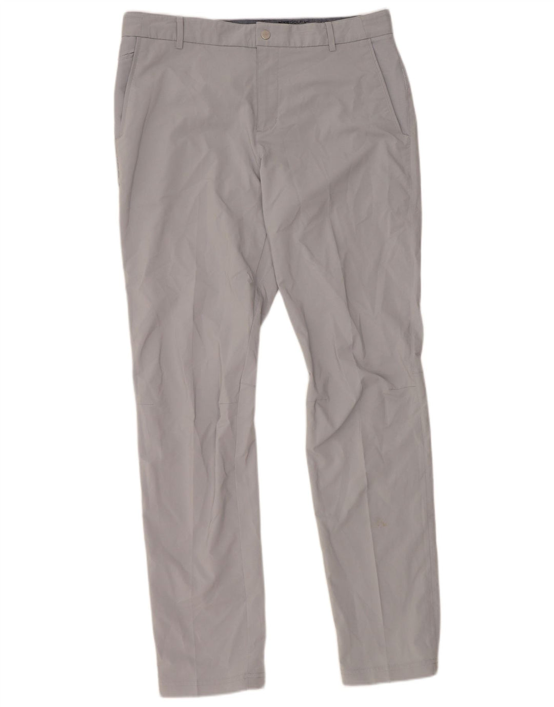 NIKE Mens Dri Fit Straight Chino Trousers W34 L34 Grey Polyester