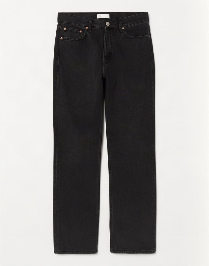 Zara Damen Straight Jeans EU 40 Medium W30 L29 Marineblau Baumwolle
