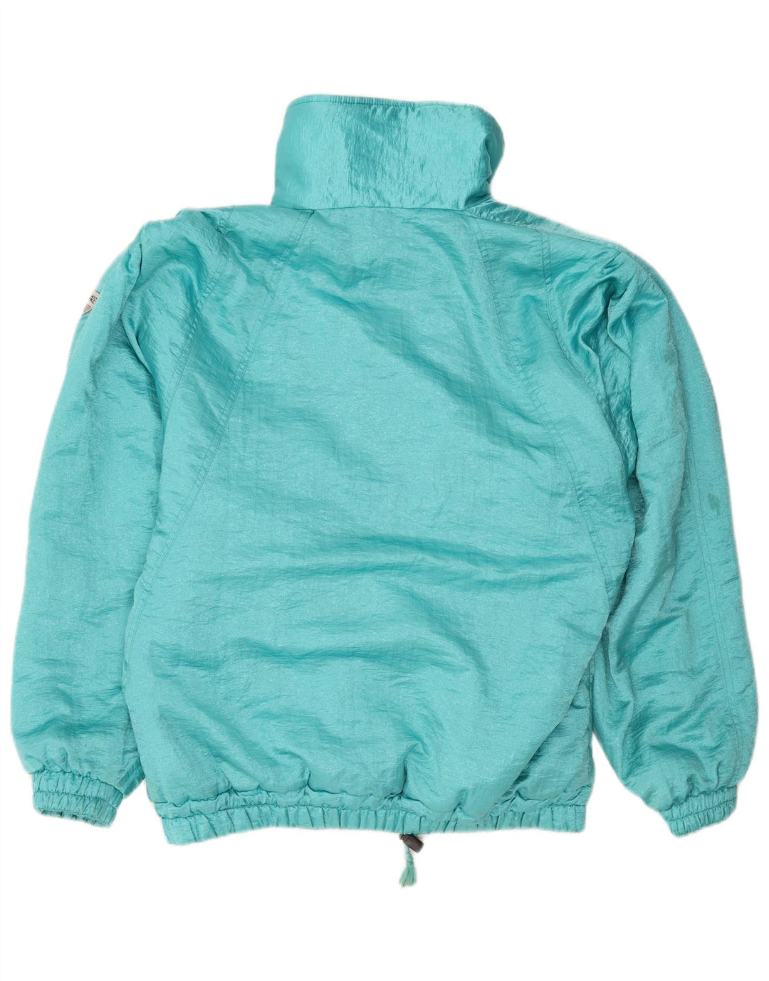 VINTAGE Damen Windjacke IT 46 Großes blaues Polyamid