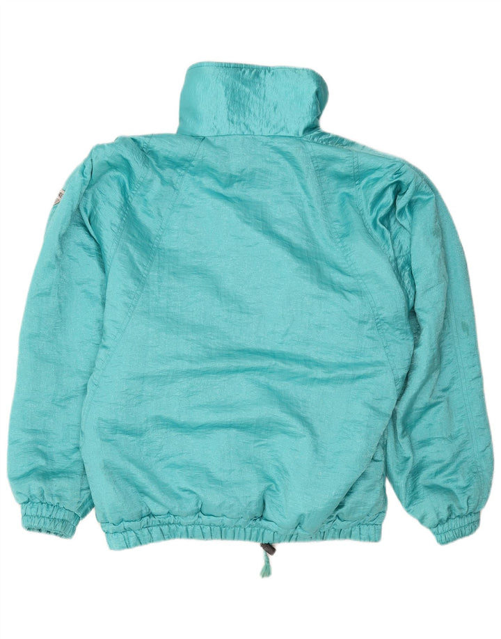 VINTAGE Damen Windjacke IT 46 Großes blaues Polyamid
