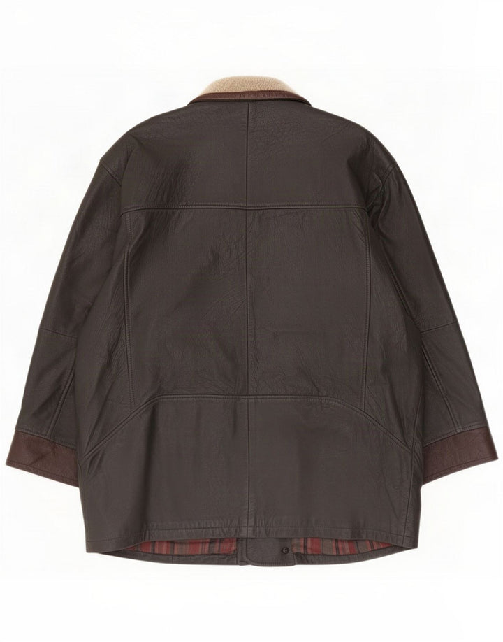 Vintage Herren Lederjacke UK 40 Large Brown Colourblock