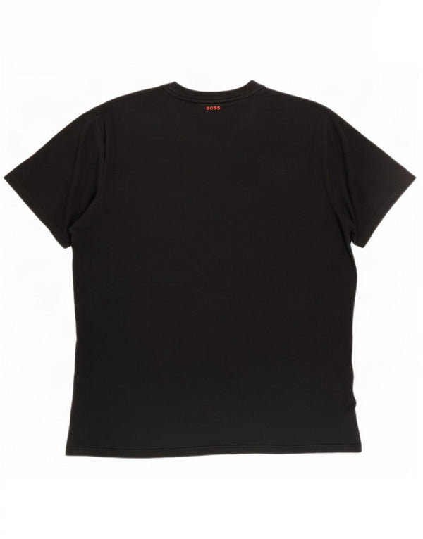 Hugo Boss Herren Grafik T-Shirt Top 2XL Schwarz Baumwolle
