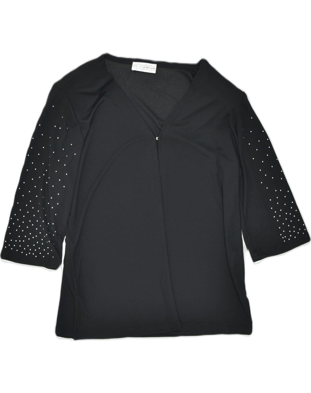 VINTAGE Womens Cardigan Top IT 48 XL Black Viscose | Vintage | Thrift | Second-Hand | Used Clothing | Messina Hembry 