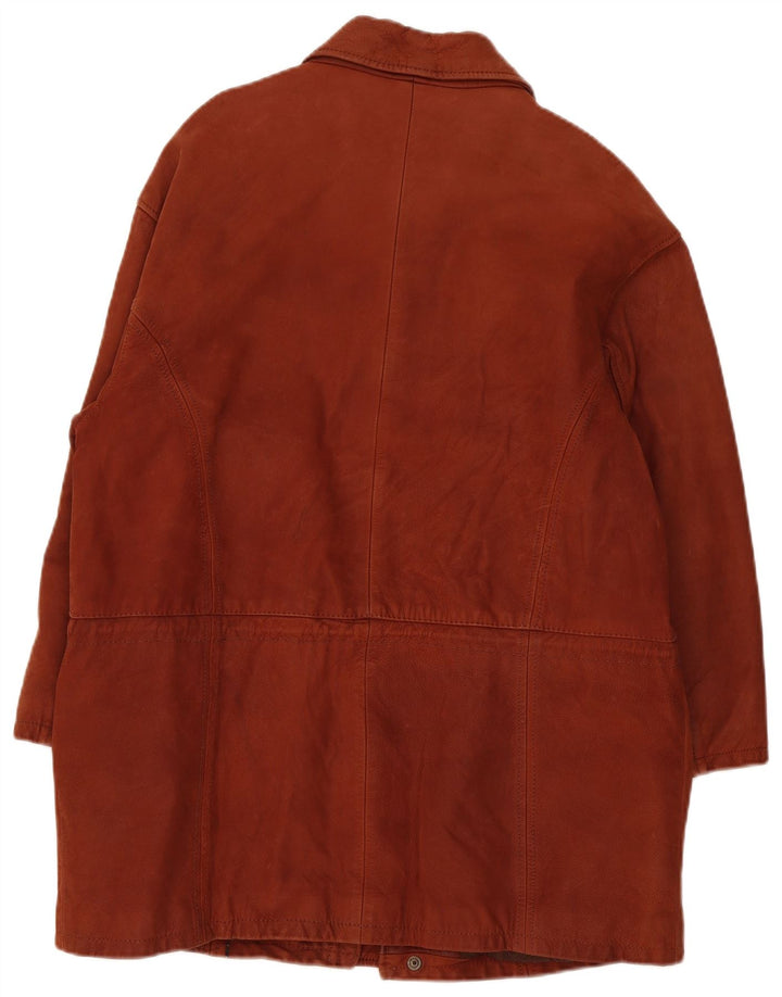 Quartadecade Herren Ledermantel UK 38 Mittelbraun