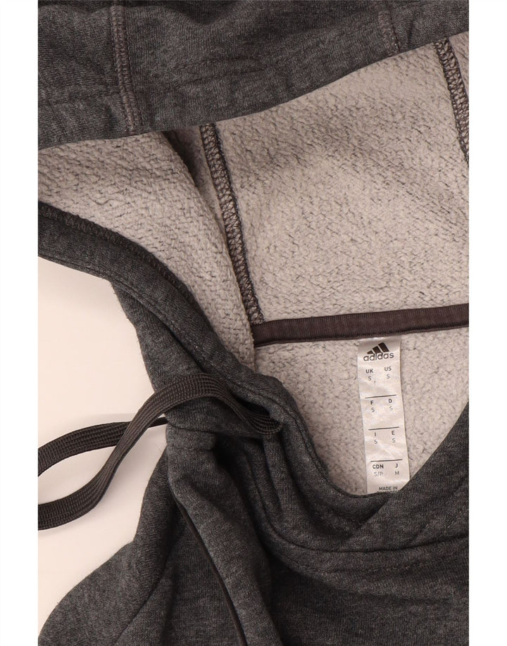 ADIDAS Mens Hoodie Jumper Small Grey Cotton