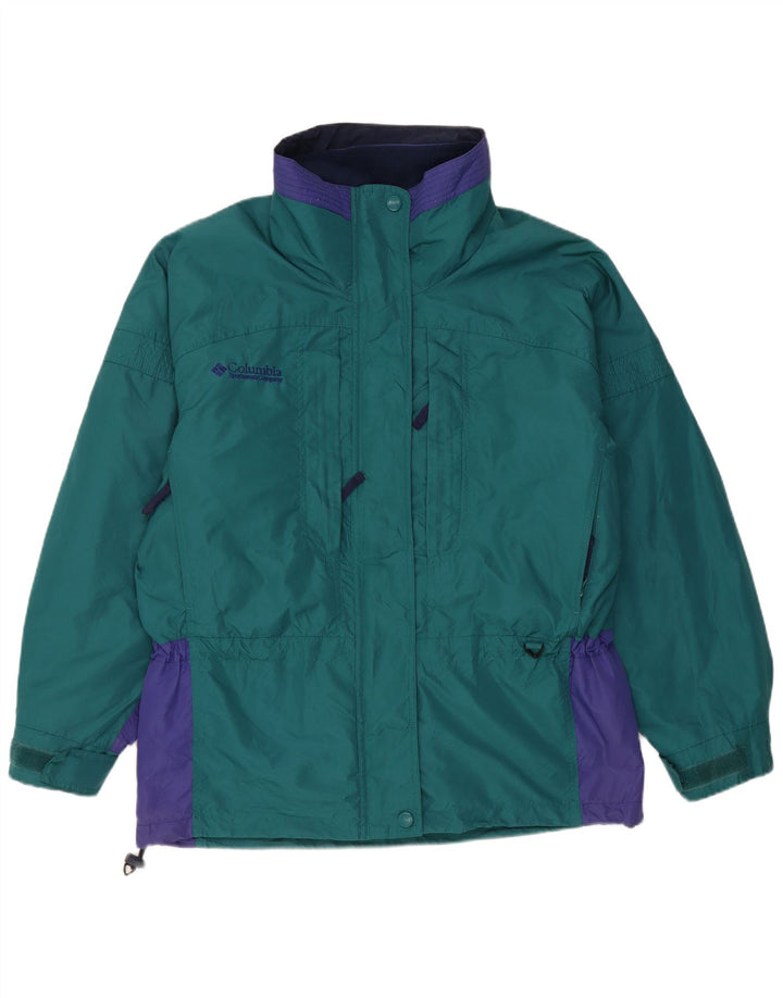 Columbia Damen Übergroße Wendejacke UK 14 Mittelgrüner Farbblock