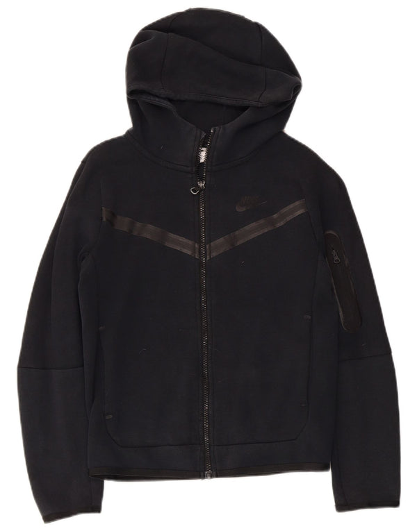 Nike Jungen-Kapuzenpullover mit Reißverschluss, 10–11 Jahre, mittlere schwarze Baumwolle