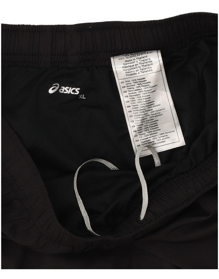 Asics Herren-Sportshorts XL, schwarzes Colourblock-Polyester