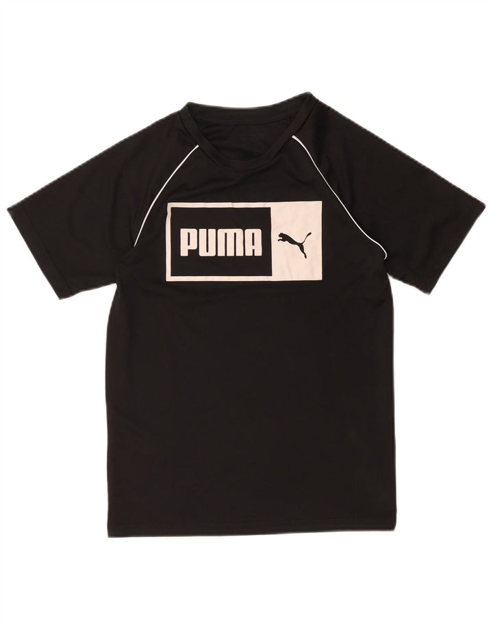 PUMA Damen Graphic T-Shirt Top UK 10 Small Schwarz