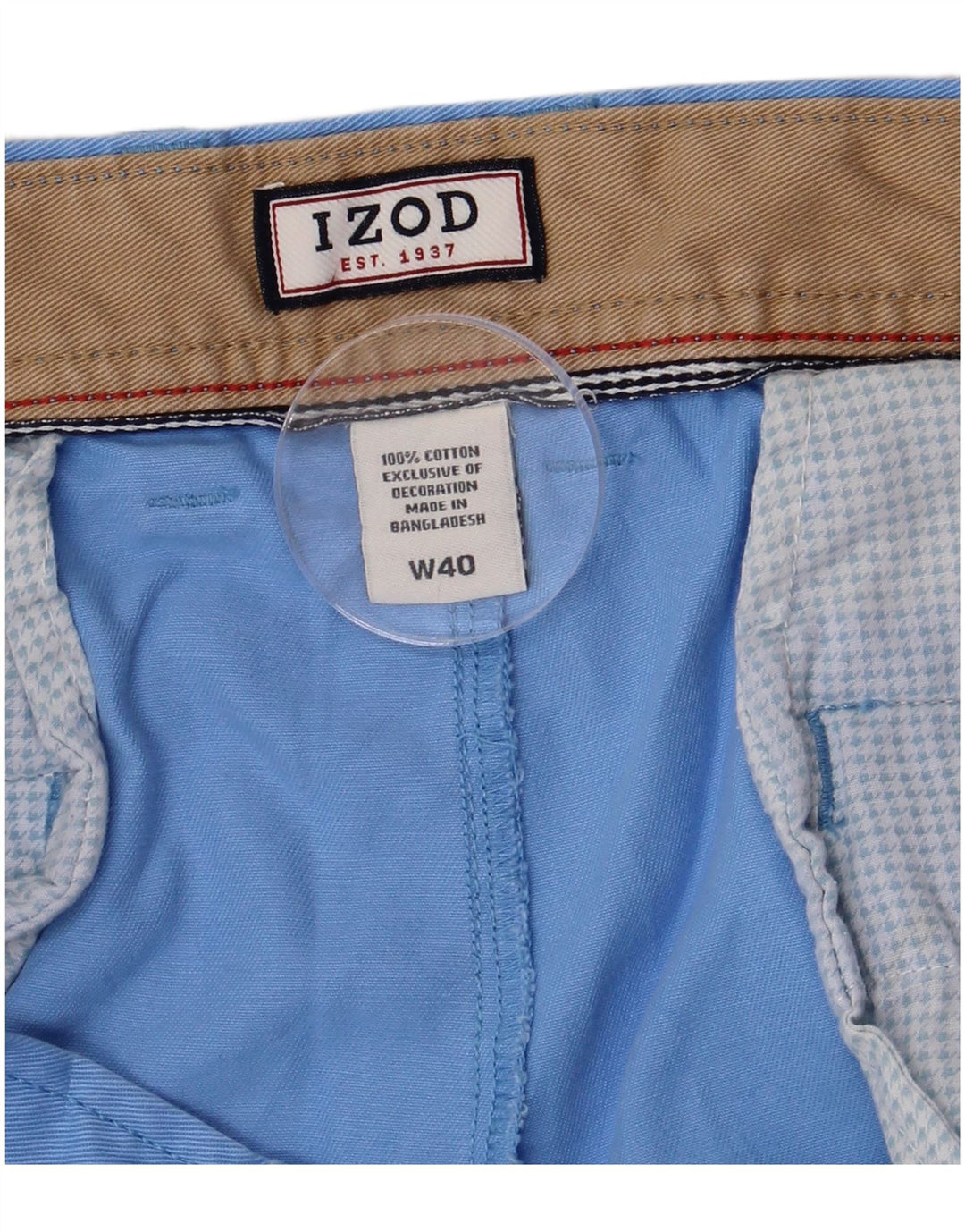 Izod Herren Chinoshorts W40 XL Blaue Baumwolle