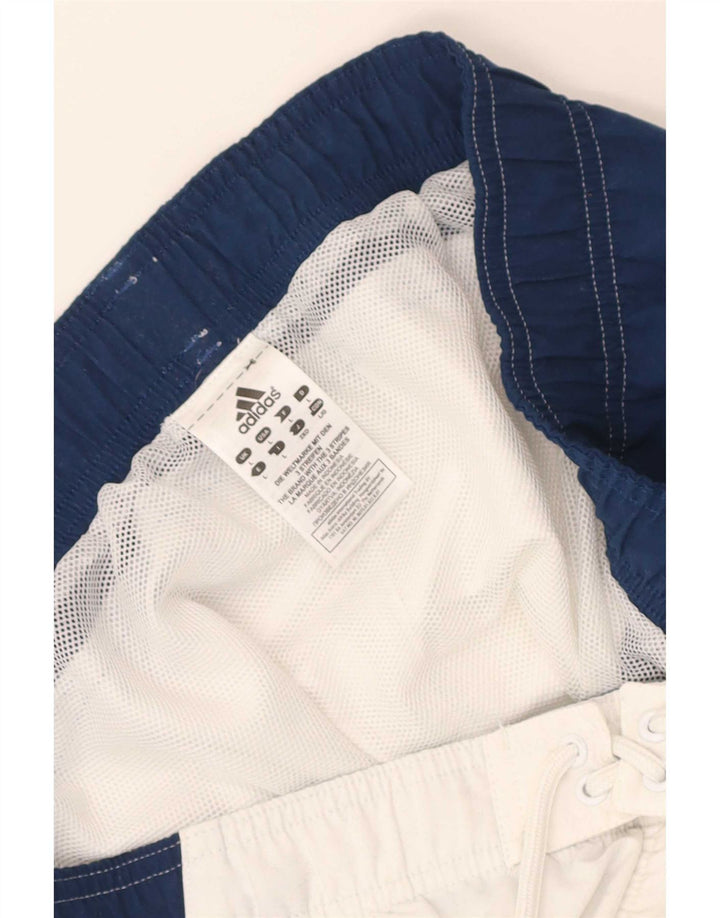 Adidas Herren-Badeshorts mit Grafik, groß, weißes Farbblock-Polyester