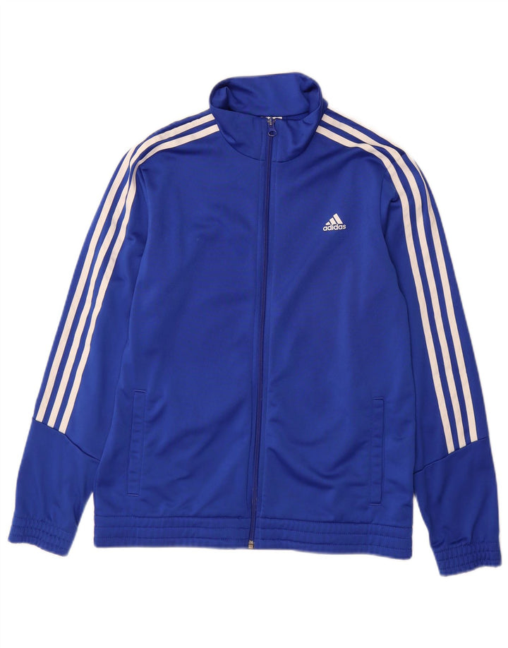 Adidas Jungen Trainingsanzug Top Jacke 13-14 Jahre Blaues Polyester