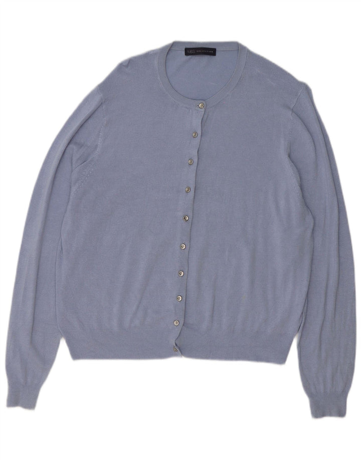 MARKS & SPENCER Damen-Strickjacke in Übergröße, Gr. 18, XL, blaue Viskose