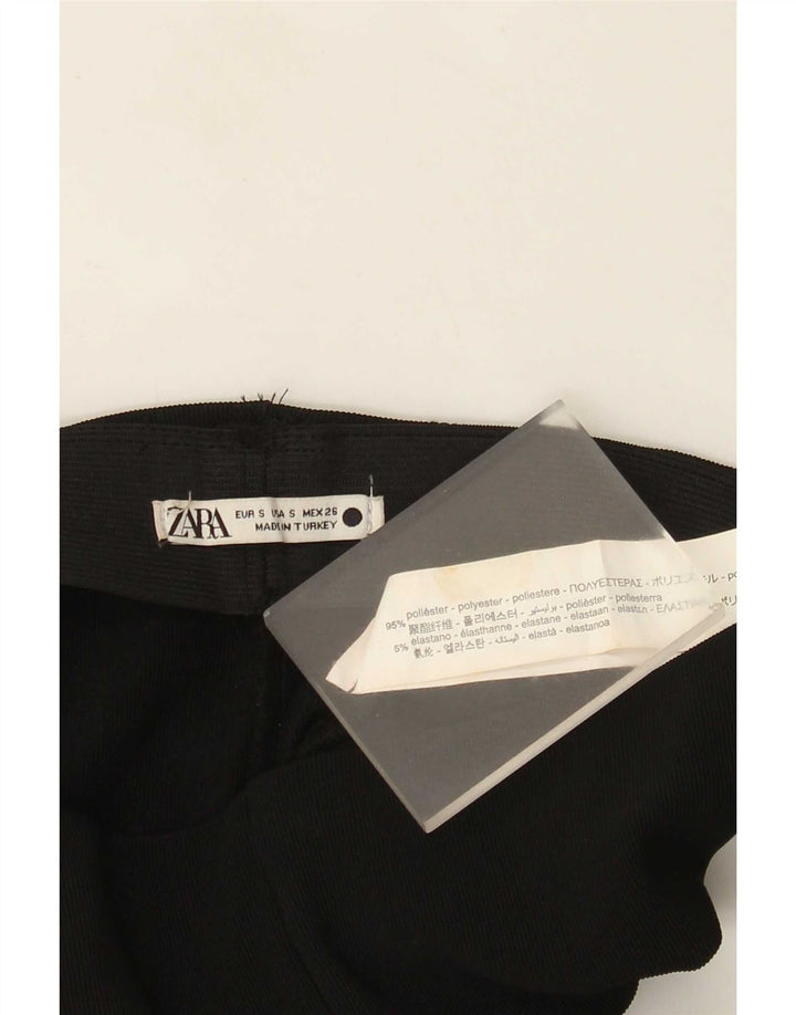 Zara Damen-Flare-Freizeithose, Größe S, W26, L32, Schwarz, Polyester